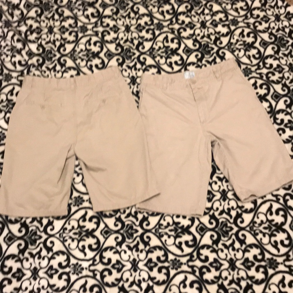 Two pair, sold as One! Boys Khaki Shorts